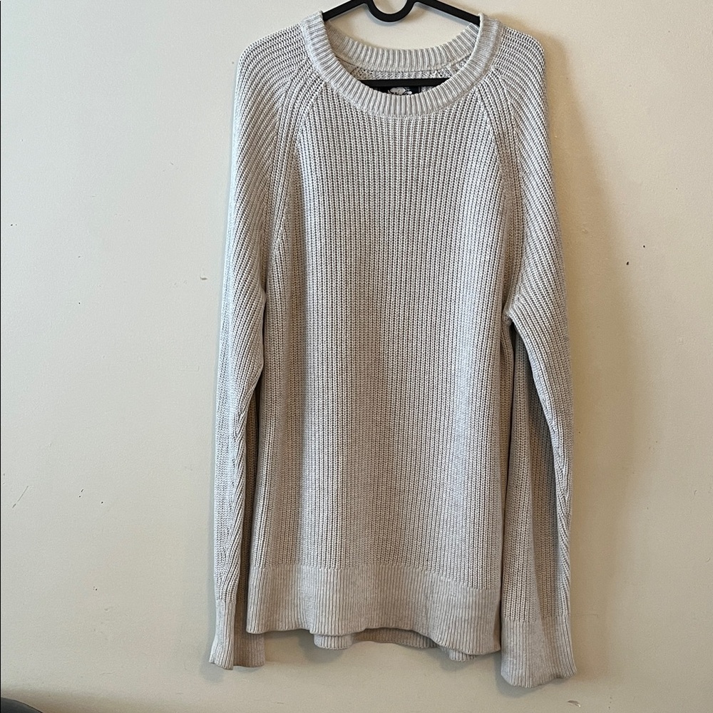 Roots Cream Ribbed Knit Sweater